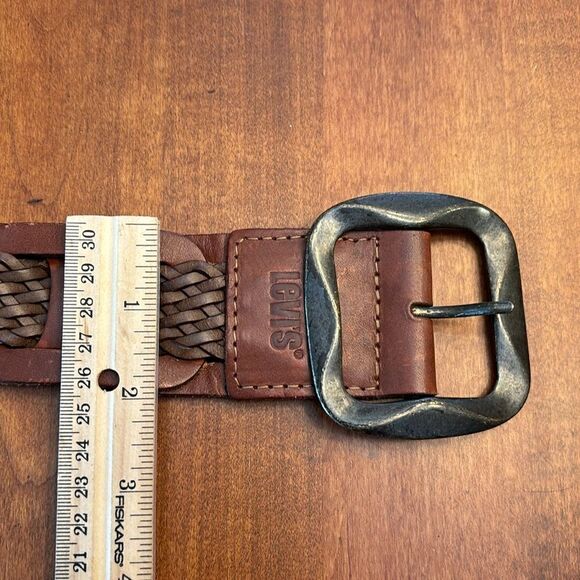 Vintage Levi's Braided Woven Leather Belt - Large - Picture 6 of 7